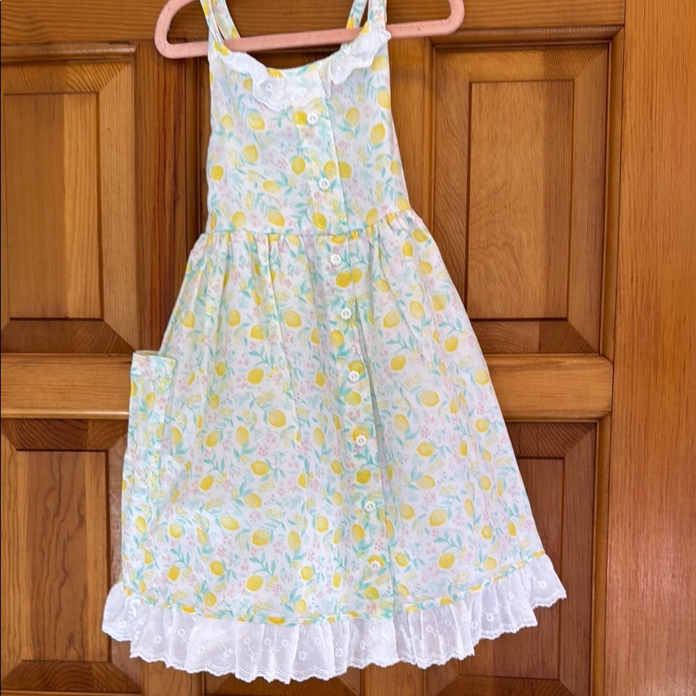 Charming Lemon Print Kids Dress